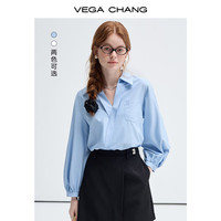 VEGA CHANG设计感门襟 酝酿獨属初秋的温柔 法式v领衬衫