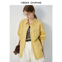 VEGA CHANG衬衫女上衣2025年春季高级设计感休闲百搭长袖衬衣 雾霾蓝 L