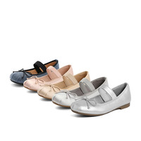 百丽优雅芭蕾鞋女软底蝴蝶结玛丽珍鞋B1273CQ3 金属银 36 (230mm)
