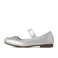 百丽优雅芭蕾鞋女软底蝴蝶结玛丽珍鞋B1273CQ3 金属银 35 (225mm)