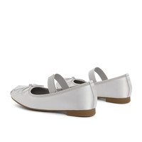 百丽优雅芭蕾鞋女软底蝴蝶结玛丽珍鞋B1273CQ3 银色 40 (250mm)