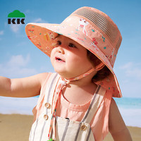 kocotreekk树儿童防晒帽遮阳渔夫帽宝宝帽子夏季薄款男童女童盆帽 M【帽围53cm】 樱粉萌兔子