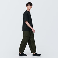 無印良品 MUJI（無印良品 ）男式 防紫外线 凉感宽版短袖T恤 男士t恤打底衫防晒 黑色 M （170/92A）