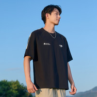 Cabbeen/卡宾 创意手袖撞色拼接 男士T恤