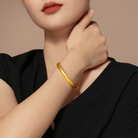 老庙黄金手镯足金古法泥鳅背宽面金镯子30g【7-10工作日出货】【圈号备注】