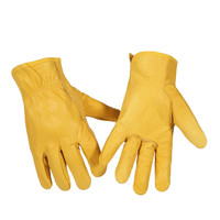 佳护 电焊手套加绒保暖防寒牛皮焊工司机防滑柔软防烫软皮灵活隔热手套