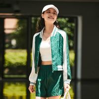 防晒外套UPF50+网球风女士潮流撞色棒球领开衫户外运动外套