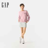 GAP女装2025春季刺绣logo圆领卫衣百搭经典款休闲上衣760790 粉色 XS (155/76A)亚洲尺码