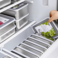 【限量送盖】食品级加厚316不锈钢大号保鲜盒方盘冰箱收纳盒烤箱