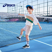 ASICS/亚瑟士童鞋男女童网眼透气运动鞋不闷脚轻便校园跑步鞋 401-蓝金色 33.5码