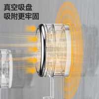 佳立方吸盘可伸缩毛巾架浴室壁挂免打孔双杆浴巾架卫生间不锈钢毛巾挂杆 透明灰长款【伸缩71-127cm】 透明色短款【伸缩40-66cm】