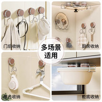 佳立方吸盘海绵沥水架免打孔水槽洗碗抹布钢丝球收纳架胡桃木银【1个】 胡桃木款免打孔沥水架