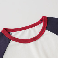 迪士尼（Disney）儿童男女童短袖t恤男童短袖t恤2025夏季休闲时尚半袖上衣 蓝白 120 cm