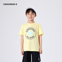 Converse 匡威童装男女童短袖T恤夏季纯棉舒适针织儿童休闲上衣 鹅蛋黄 140 /68 【身高128-140cm】