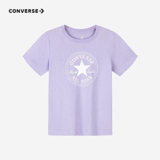 Converse 匡威童装男女童短袖T恤夏季纯棉舒适针织儿童休闲上衣 月光石紫 140 /68 【身高128-140cm】