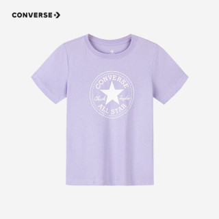 Converse 匡威童装男女童短袖T恤夏季纯棉舒适针织儿童休闲上衣 月光石紫 140 /68 【身高128-140cm】