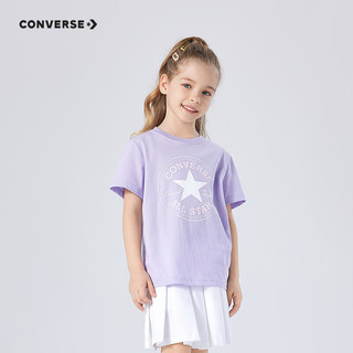 Converse 匡威童装男女童短袖T恤夏季纯棉舒适针织儿童休闲上衣 月光石紫 140 /68 【身高128-140cm】
