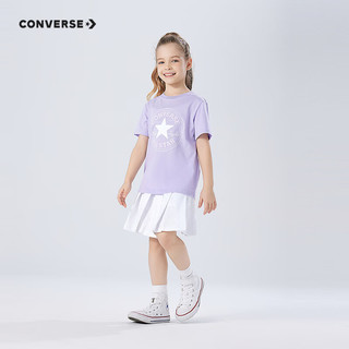 Converse 匡威童装男女童短袖T恤夏季纯棉舒适针织儿童休闲上衣 月光石紫 140 /68 【身高128-140cm】