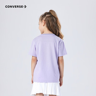 Converse 匡威童装男女童短袖T恤夏季纯棉舒适针织儿童休闲上衣 月光石紫 140 /68 【身高128-140cm】