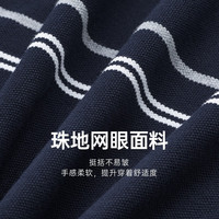 七匹狼长袖T恤男春季男士POLO保罗衫纯棉商务休闲条纹翻领体恤男装上衣 003(中灰)-5900款 170/88A/L