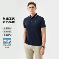 梦特娇 轻商务男士短袖Polo衫男 深宝蓝 S 46