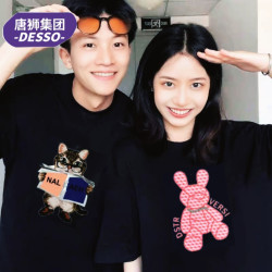 DESSO 唐狮集团DESSO2025夏新款时尚潮流印花短袖情侣T恤