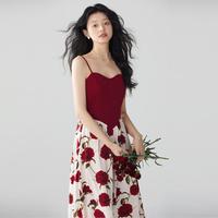 【气质春秋】碎花裙女高级感雪纺吊带连衣裙显瘦内搭法式无袖长裙