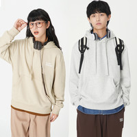 网易严选学院风卫衣男女同款印花连帽卫衣卫裤套装 淡雾蓝-卫衣 M