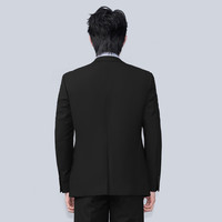 HLA海澜之家礼服套装男弹力松紧腰商务西服男 黑色条纹21-西服+裤子 175/96B 69~74kg