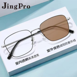 JingPro 镜邦 1.56急速感光变色镜片（变灰/变茶/变蓝/变粉/变绿色）+超轻TR/合金镜框多款可选