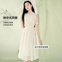 香影 X.YING【时尚夏装】中式连衣裙女国风盘扣刺绣收腰显瘦仙女裙