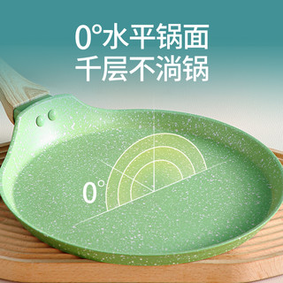 MSMK千层煎锅平底锅不粘锅家用麦饭石锅八寸烘焙班戟烙饼煎盘 【灰色】20.5cm/8英寸