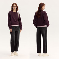 森马 Semir牛仔裤女宽松长裤遮肉显瘦百搭春秋纯棉锥形裤109524124006 26 牛仔水洗黑98201