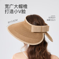 FANCET空顶帽女春夏撞色黑胶大帽檐草空顶防晒帽出游度假草帽