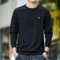 【时尚提花】热销款春秋季休闲百搭男式卫衣男圆领长袖T恤男