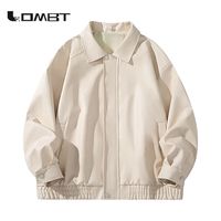 LOMBT美式复古皮衣外套高级感保暖痞帅潮牌休闲宽松pu翻领夹克衣