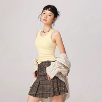 C&A夏季针织背心女2025多巴胺穿搭黄色内搭打底衫女 奶油黄(纯色) S 体重85-100斤