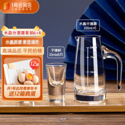 Delisoga 高端玻璃白酒杯套装 6壶6杯