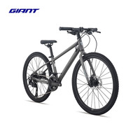 捷安特（GIANT）Fastroad 24 JR 1平把24寸铝合金油压碟刹18速青少年自行车 全消光木炭灰 24×12 130-150cm