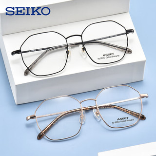  SEIKO/精工 超轻 近视眼镜 万新1.60非球面树脂镜片  黑色 1.60