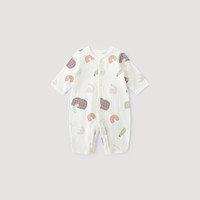 婴儿衣服新生儿纯棉哈衣本草棉夏季长袖薄款空调服睡衣宝宝连体衣