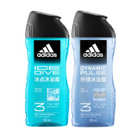 adidas 阿迪达斯 男士沐浴露 洗发洁面三效合一 冰点热情套装500ml