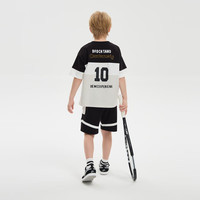 马骑顿（MQD）MQD童装男大童24夏潮酷休闲撞色运动短袖套装 黑色 160cm