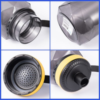 富光运动水杯大容量塑料杯水杯男太空杯户外便携高温耐热大号水杯子 极夜黑【3倍加厚+滤网】 2000ml