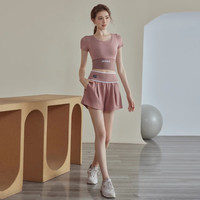 佑游瑜伽服女套装跑步运动紧身衣春夏上衣专业普拉提训练服 黑色短袖上衣 【固定杯胸垫】 2XL （145-160斤）