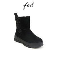 fed厚底雪地靴春季女靴加绒短靴棉鞋防滑保暖靴女D1121-ZC871
