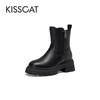KISSCAT接吻猫休闲气质真皮靴简约增高时尚雪地靴女