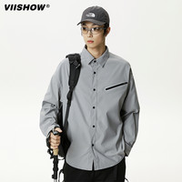 ViiSHOW 日系简约Cleanfit纯色长袖衬衫吸湿透气耐磨百搭外套衬衣