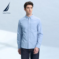 NAUTICA 男装秋季简约休闲商务百搭纯色柔软长袖衬衫WC3101