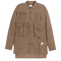 and wander 秋冬新款男士黑色长袖休闲衬衫银泰百货精品301574